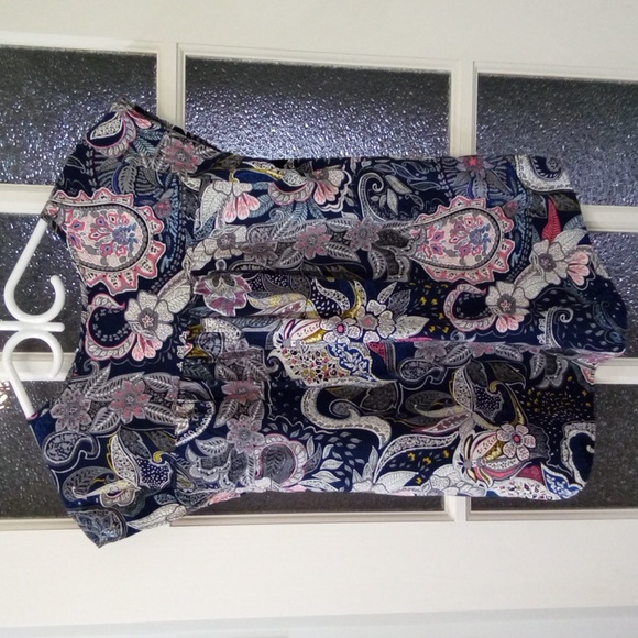 Blouse multi color Black blue Pink yellow and white - size small - Picture 3 of 3